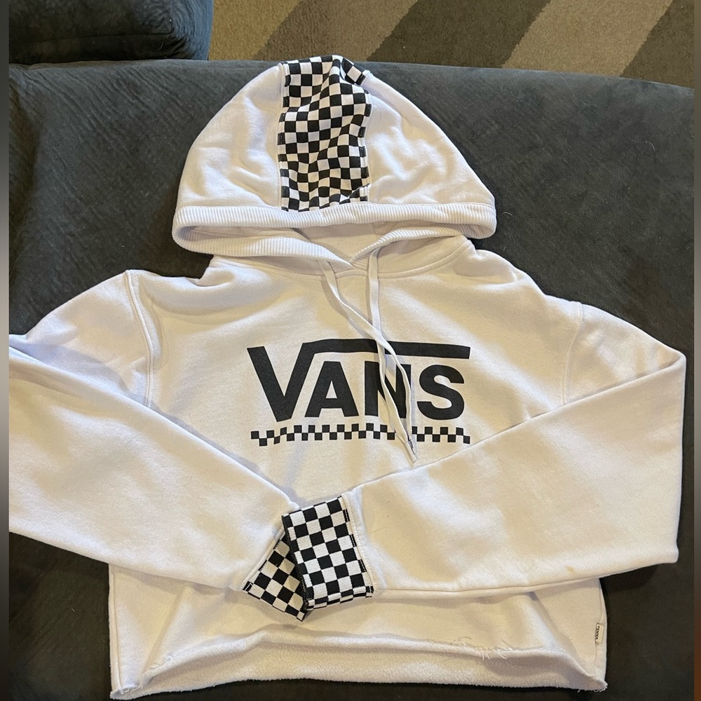 Vans cropped hoodie. Size small. White.
